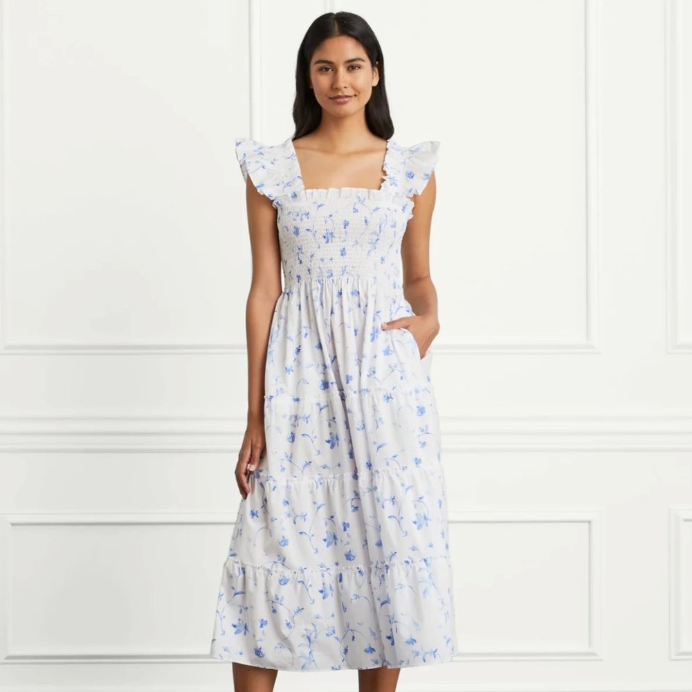 Hill House Ellie Nap Dress in Blue Botanical XS